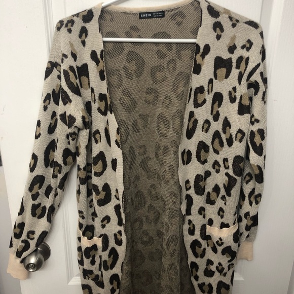 Long Shein Leopard Cardigan Medium - Picture 1 of 3